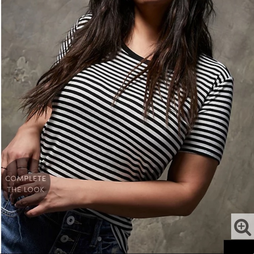 Torrid Black & White Striped Super Soft Knits Top